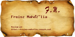 Freisz Mahália névjegykártya